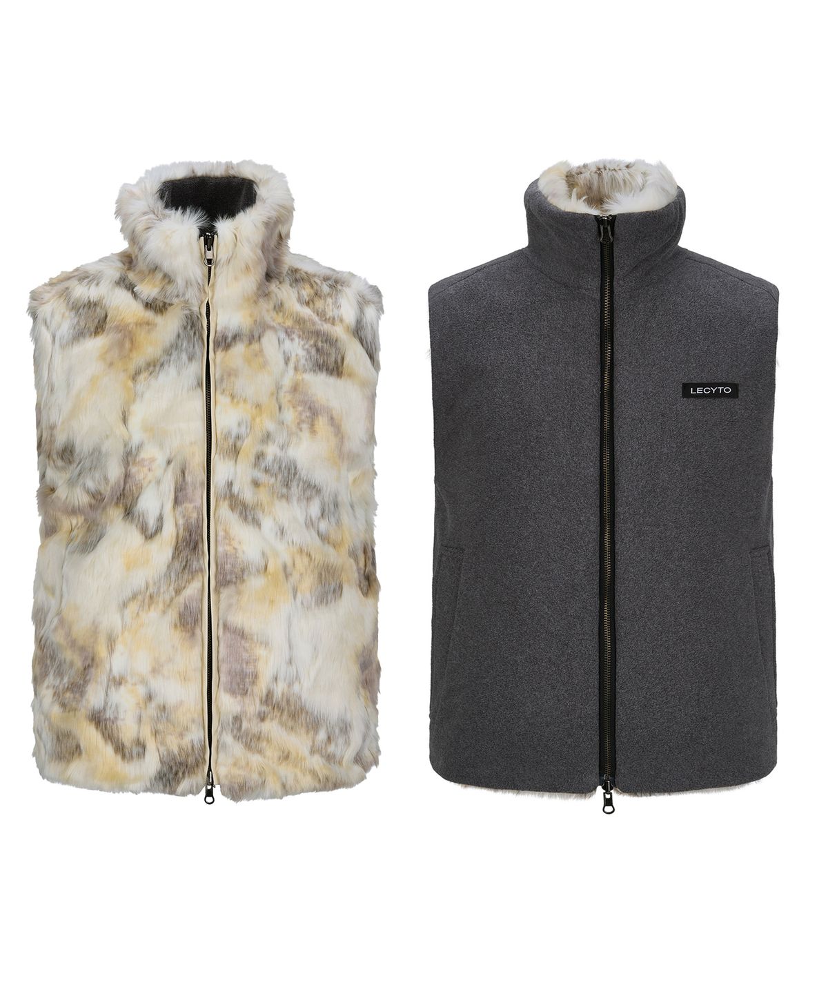 레씨토(LECYTO) Haze Reversible Fur Vest_[Beige]