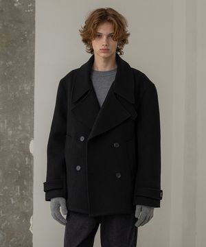 더프 발마칸 울 하프 숏 코트 [블랙]