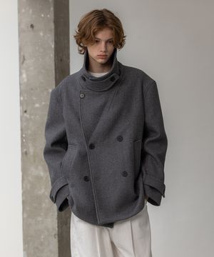 더프 발마칸 울 하프 숏 코트 [그레이]