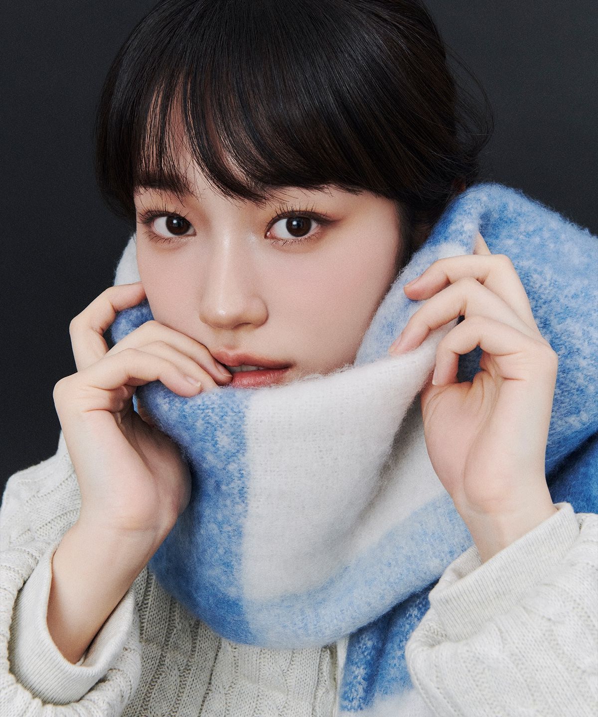 리(LEE) 직조 빅 머플러 라이트블루