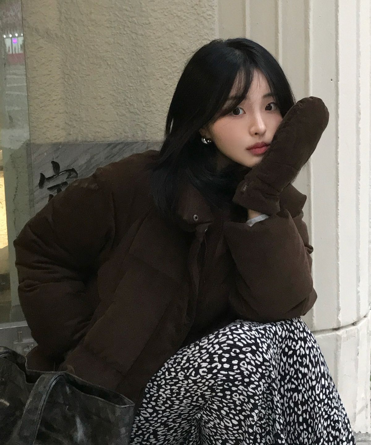 리(LEE) 우먼 래글런 숏 다운 브라운