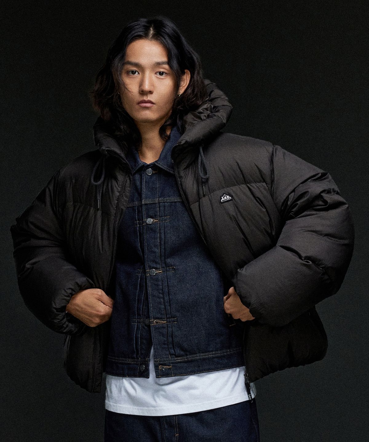 리(LEE) 후드 립스탑 푸퍼 다운 브라운