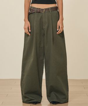 코튼 플레어팬츠 (카키)