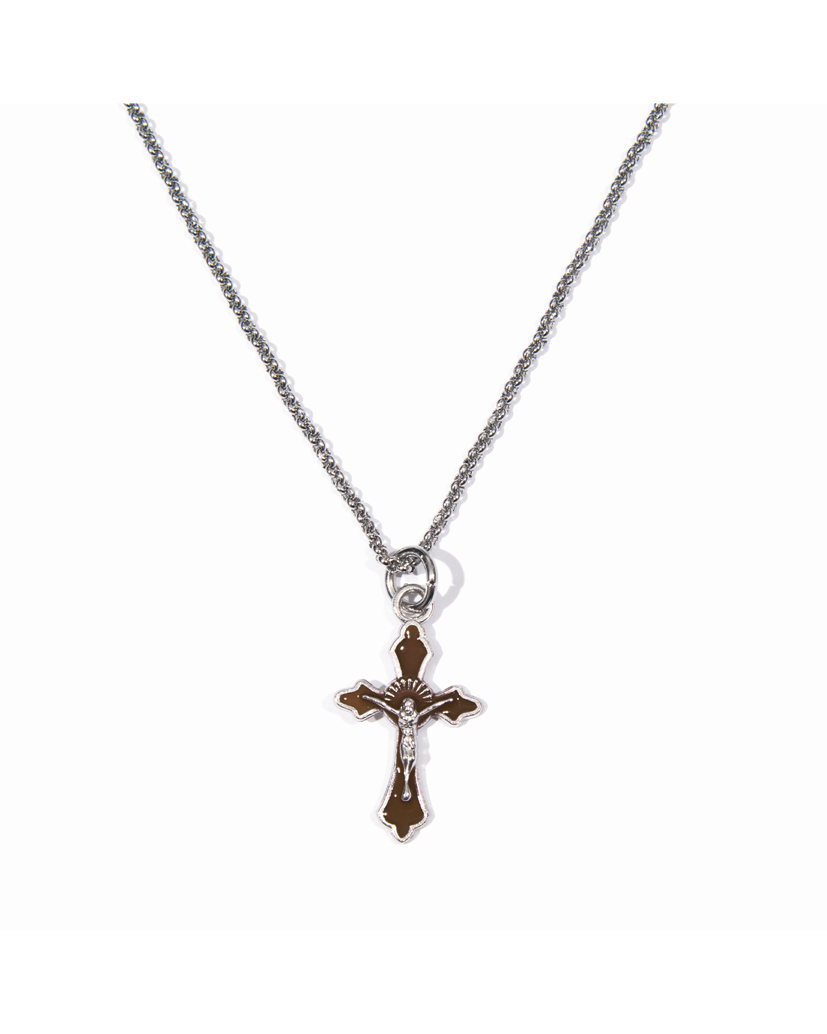 조거쉬(JOEGUSH) Mini Rosario Necklace (Chocolate Brown)