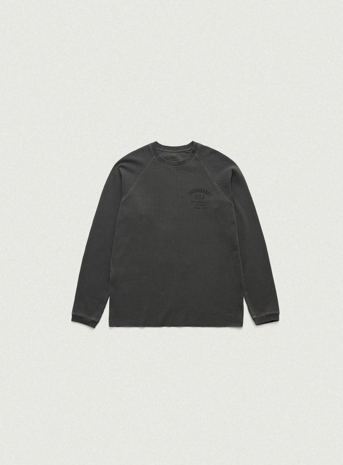 더바넷(THEBARNNET) Vero Pigment Waffle T-Shirt_Charcoal