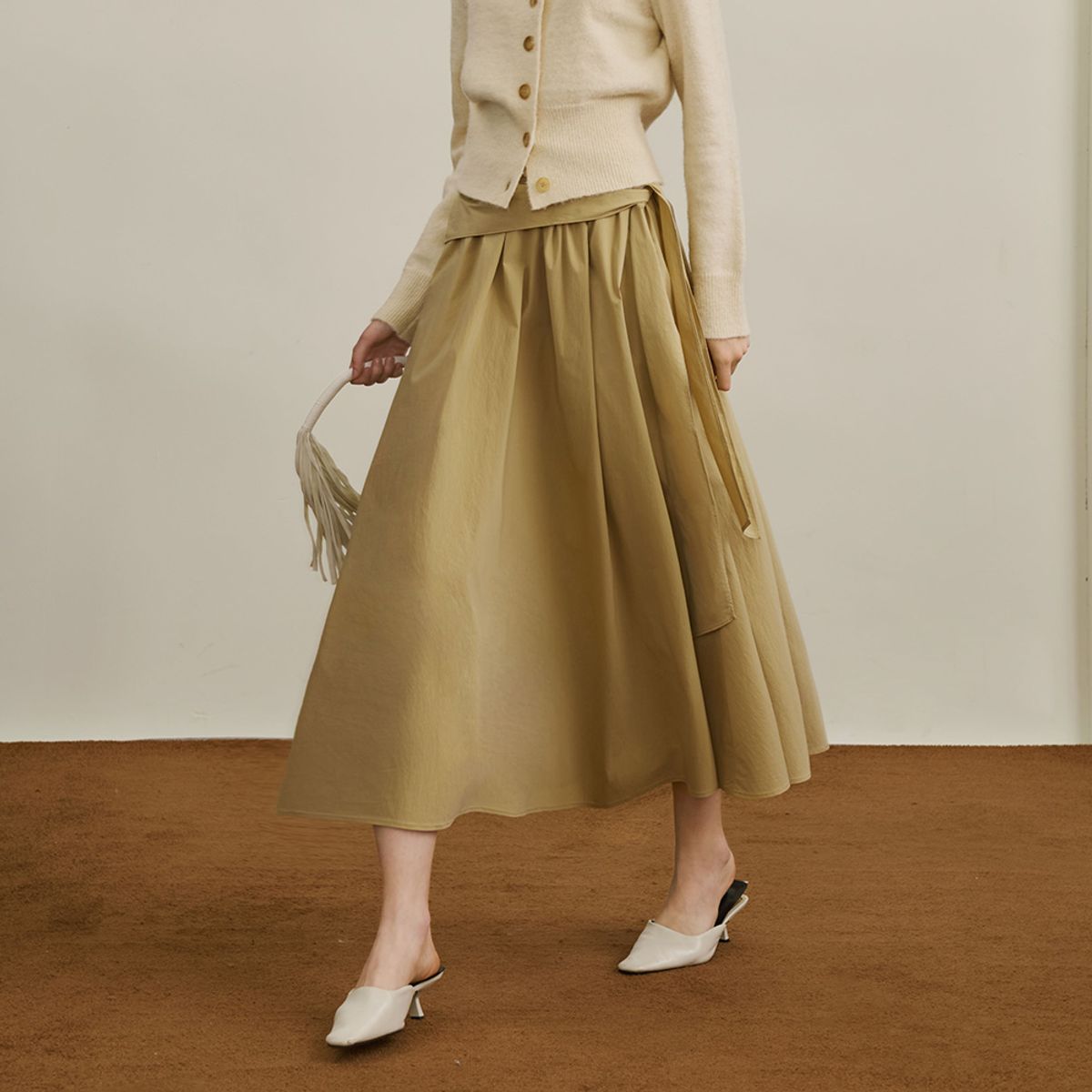 와이와이아이엠(YYIAM) YY_A-line lace-up commuter skirt_2color