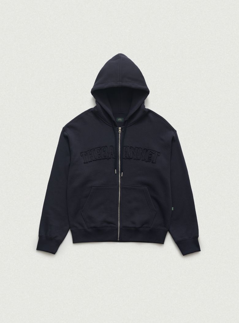Oversized Forde Sweat Zip-Up Hoodie Jacket_Navy