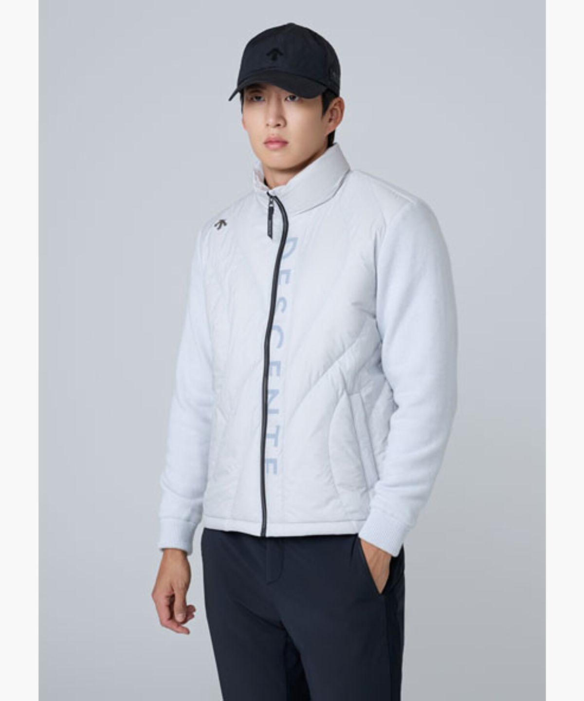 데상트 골프(DESCENTE GOLF) 남성 웨이브 퀼팅 하이브리드 다운 점퍼  DQ42MFKOO3
