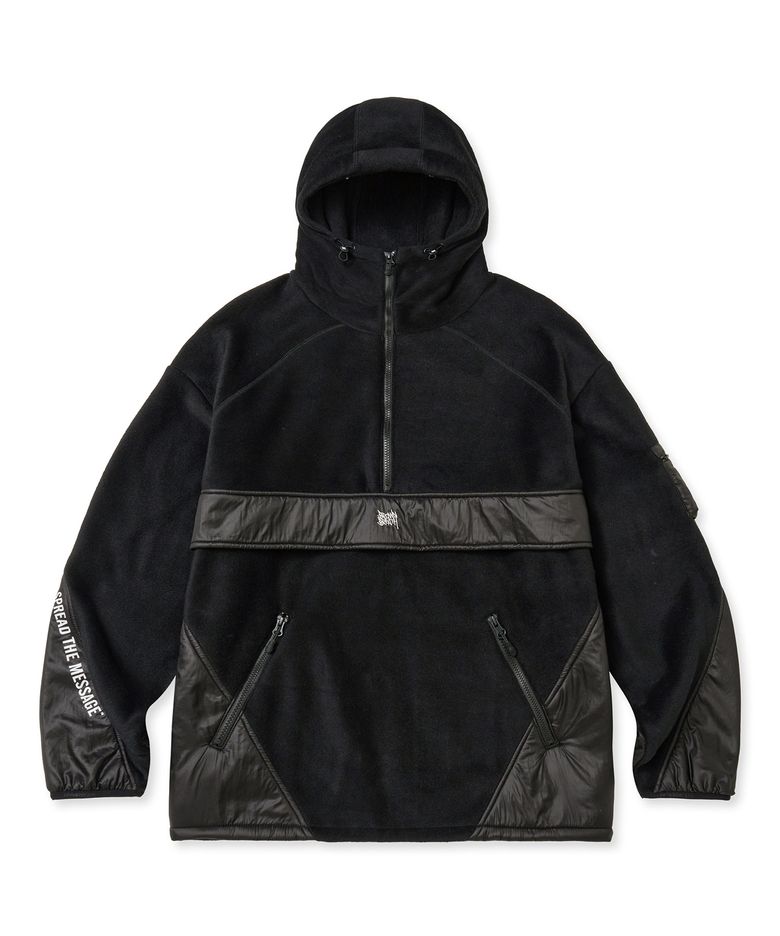 FLEECE BALACLAVA ANORAK - BLACK