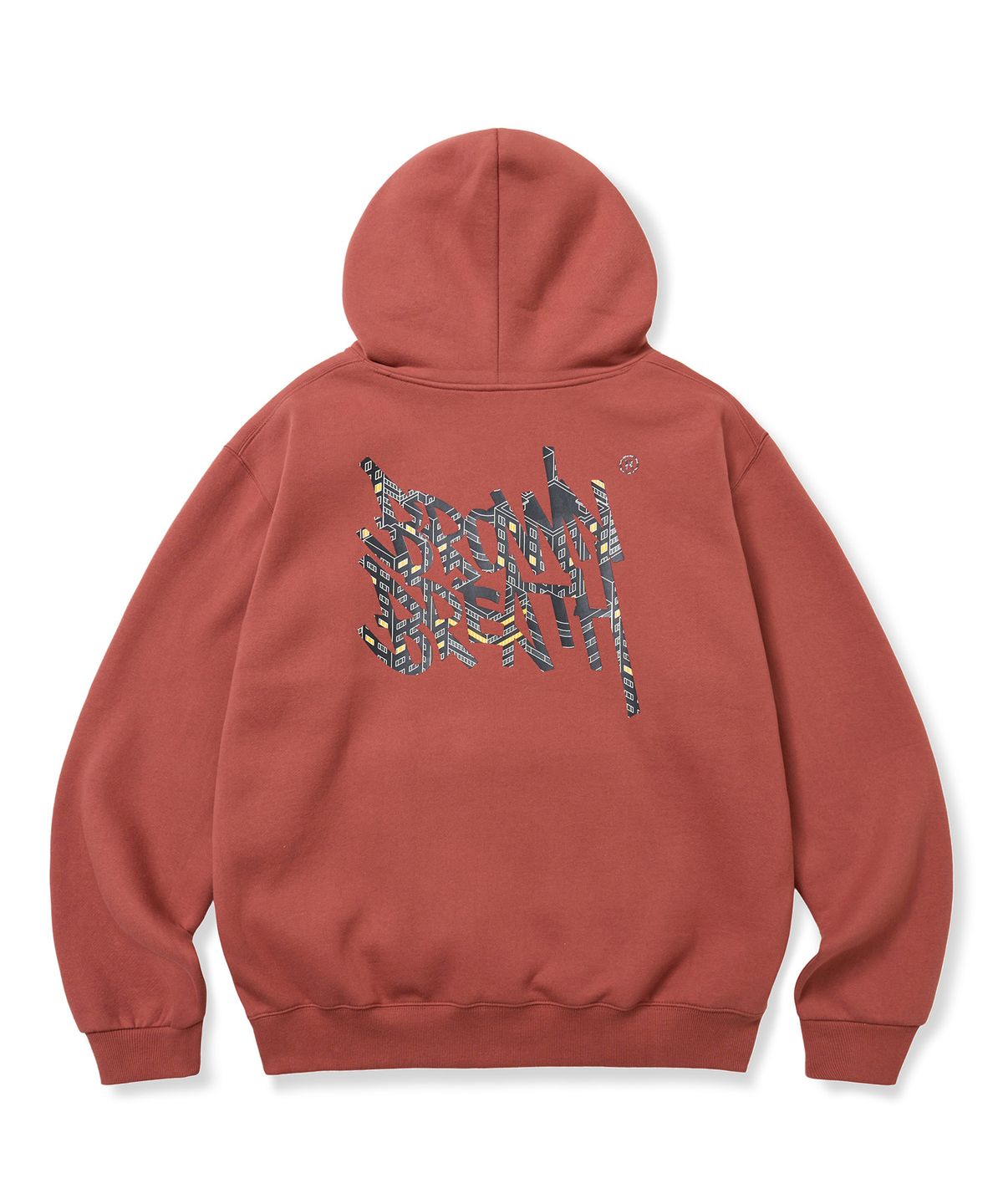 브라운브레스(BROWNBREATH) NIGHT TAG HOODIE - ORANGE