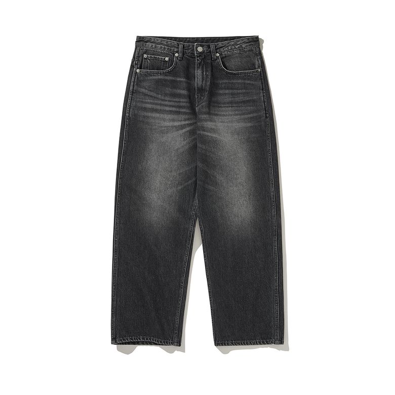 WASHED WIDE DENIM PANTS BLACK
