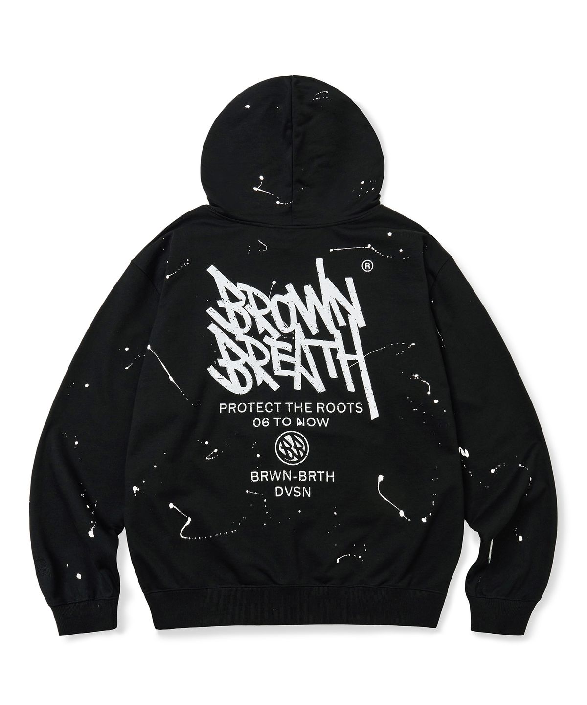 브라운브레스(BROWNBREATH) PAINTED HOODIE - BLACK