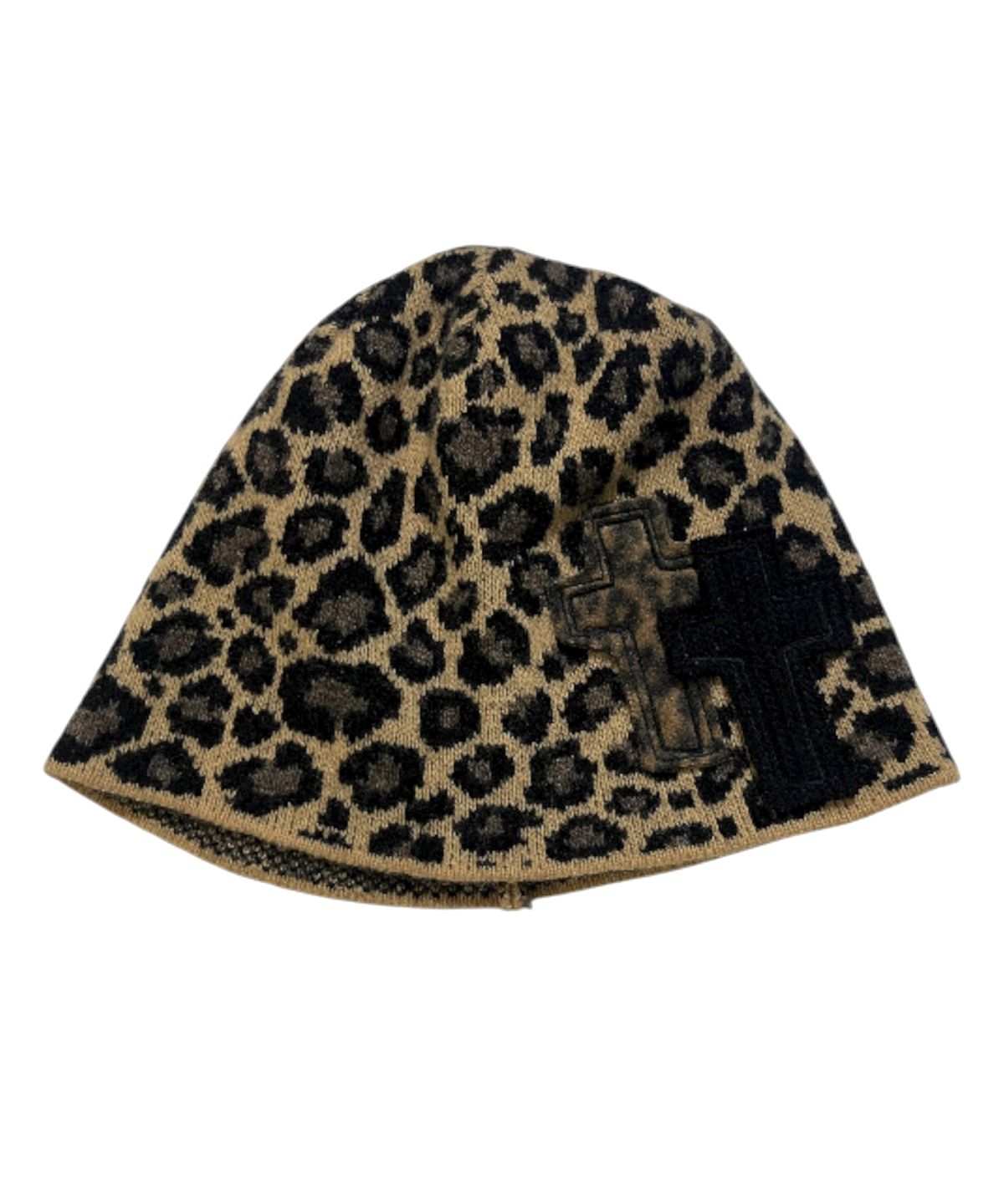스케이터락(SK8ER ROCK) Cross Leopard Jacquard Beanie ((beige))