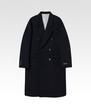 블레스 노치드 더블 코트 네이비