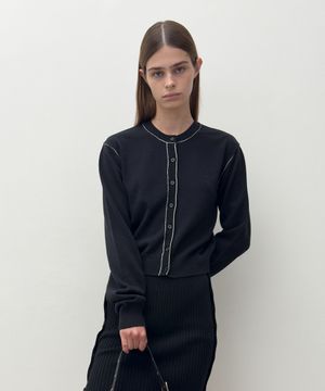 STITCH KNIT CARDIGAN (black)