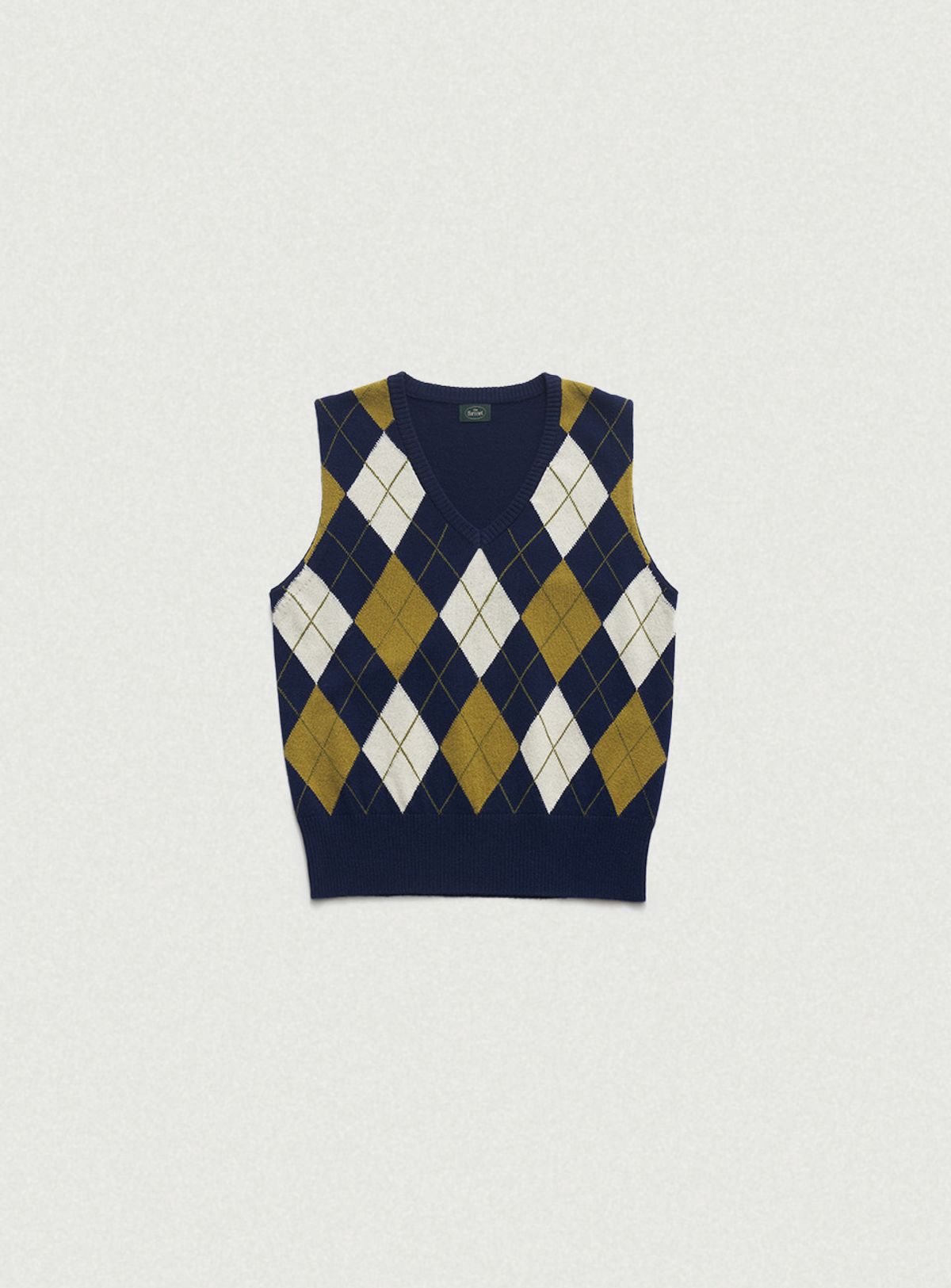 더바넷(THEBARNNET) Caden Argyle Knit Vest_Navy