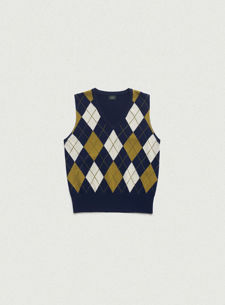 Caden Argyle Knit Vest_Navy