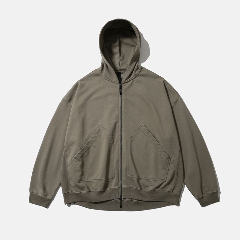 [AW25] BAGGY ZIP HOODED SWEAT / OLIVE
