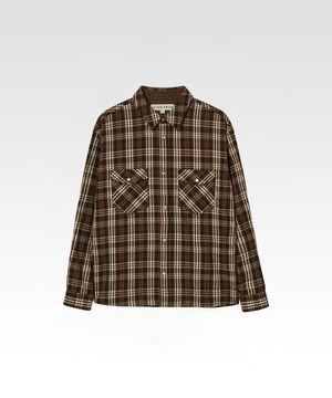 플레이드 플란넬 체크 셔켓 브라운