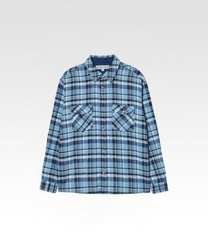 플레이드 플란넬 체크 셔켓 블루