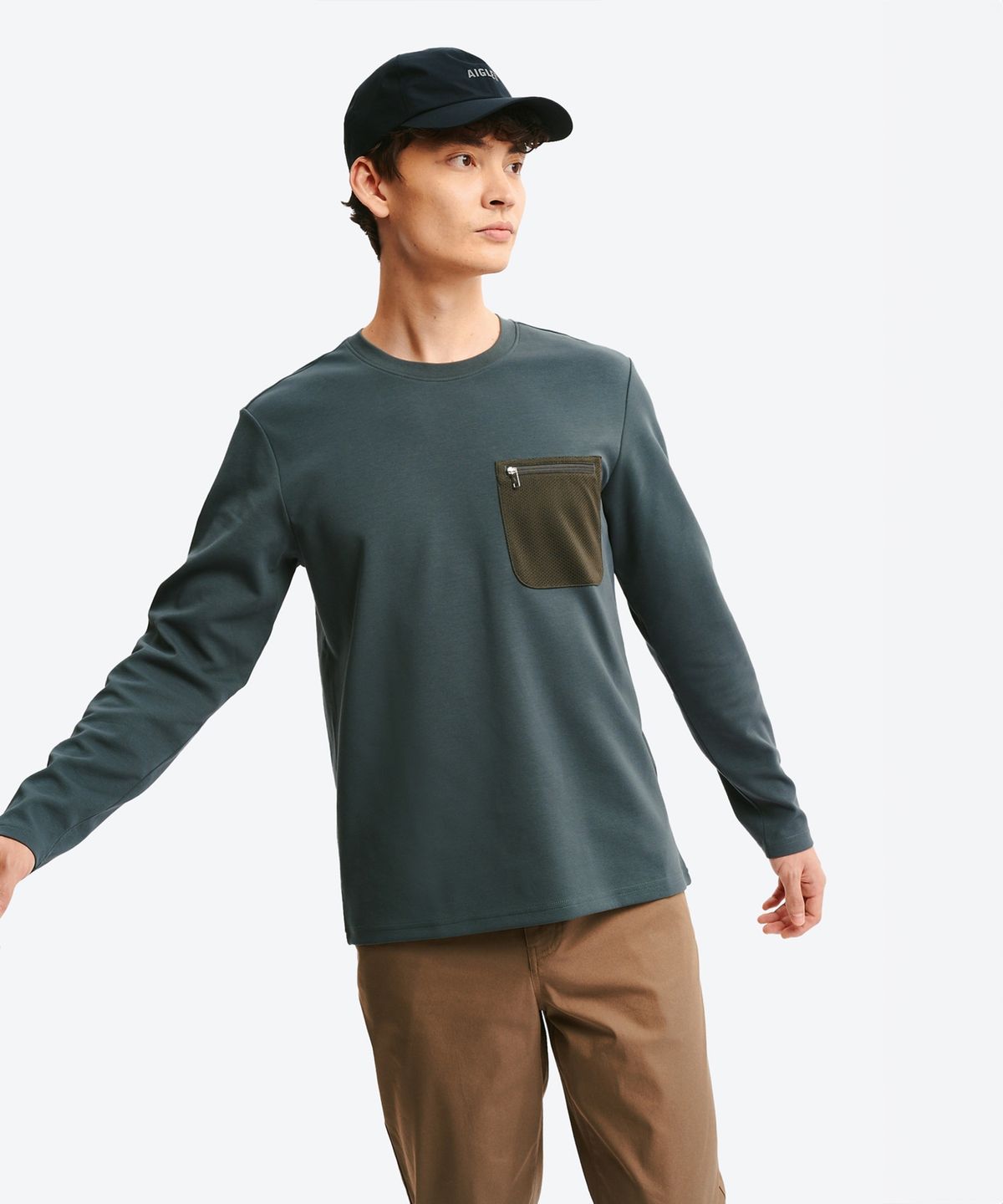 에이글(Aigle) 남성 UVC 롱슬리브 티셔츠 AAW25MTSH005URB