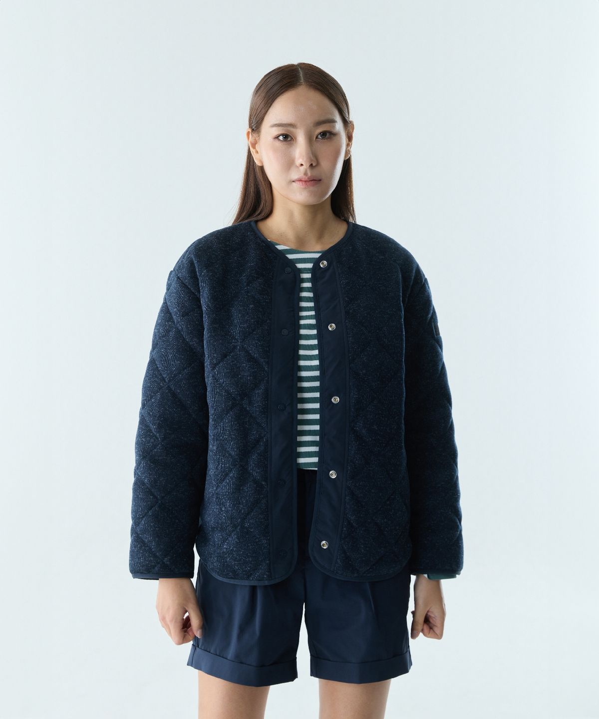 에이글(Aigle) 여성 퀼티드 니트 가디건 플리스 AAW25WFLE010EMP