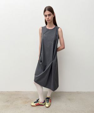 UNBALANCED LONG DRESS (charcoal)