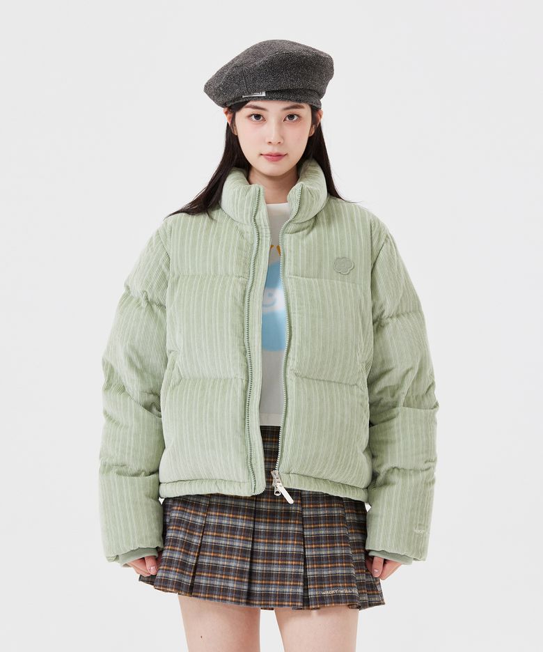 우먼스 코듀로이 숏 다운 점퍼 민트