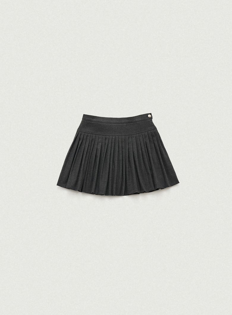 Karelian Pleats Mini Skirt_Charcoal