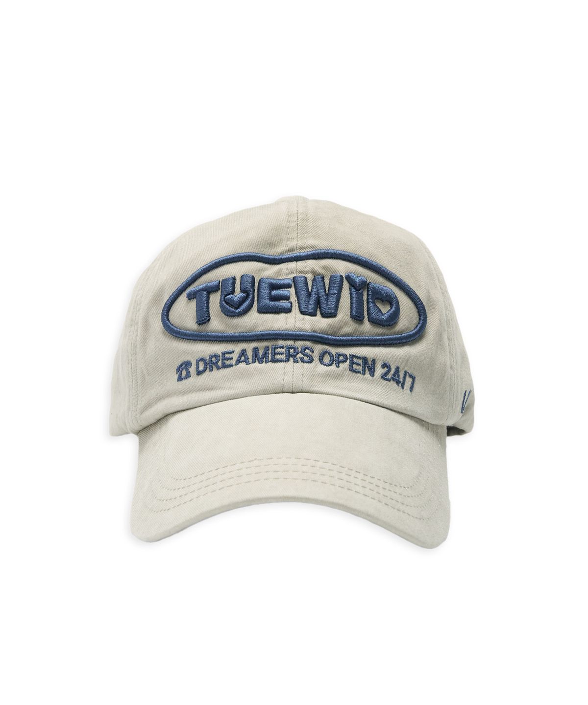 투위드(TUEWID) Dreamers open 24/7 wrinkled ball cap in beige