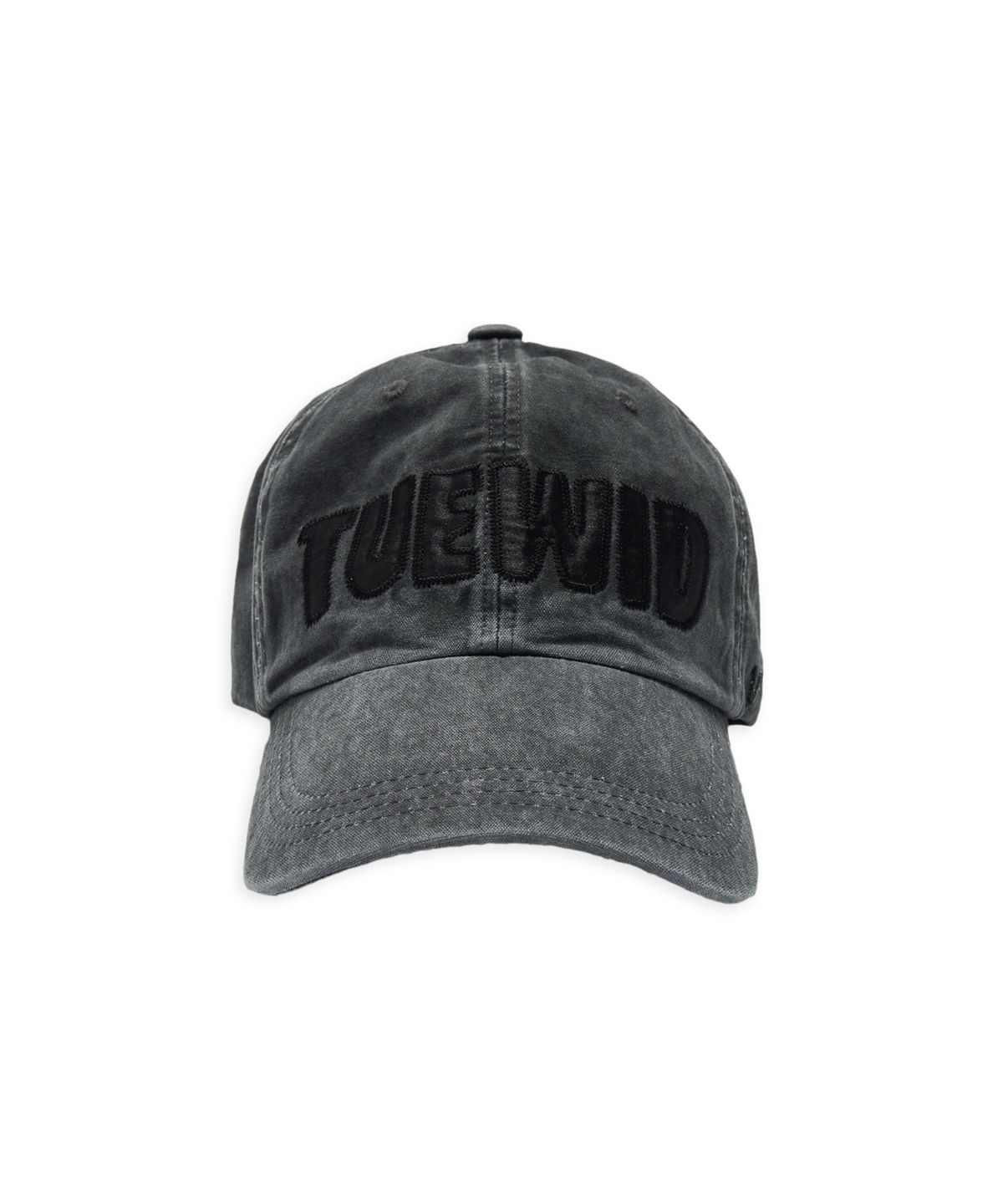 투위드(TUEWID) logo patch work wrinkled ball cap in black