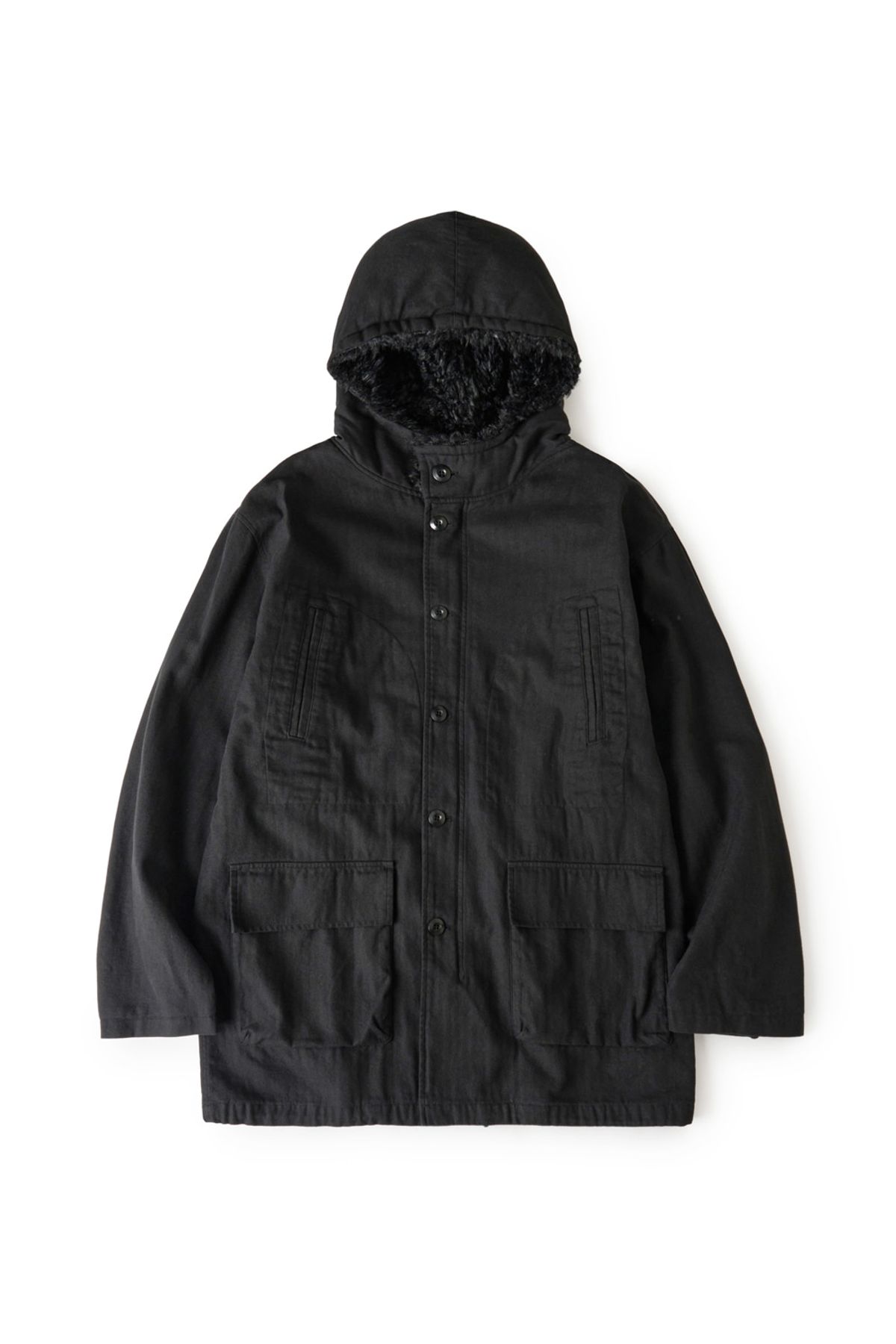 해칭룸(HATCHINGROOM) Hooded Mil Parka Black