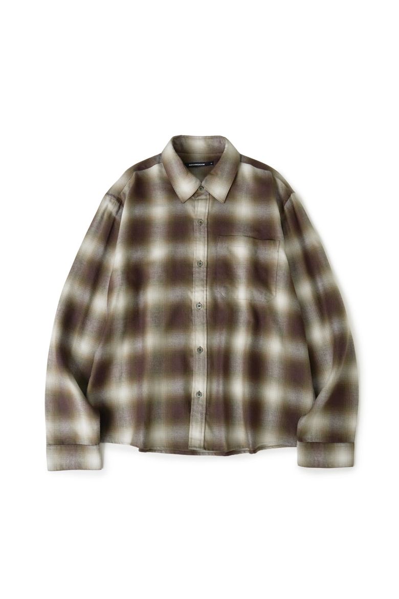 Regular Shirt Ombre Check Khaki/Brown