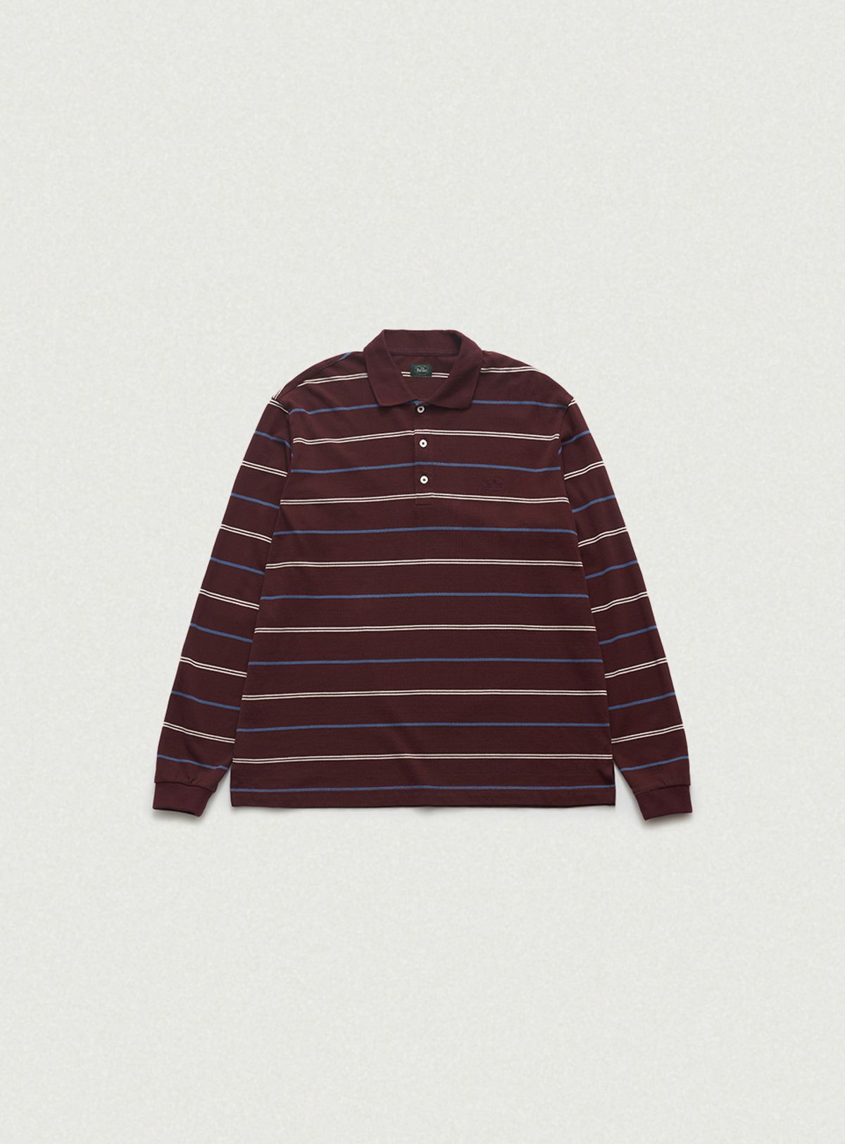 더바넷(THEBARNNET) Tonal Stripe Pique Shirt_Burgundy