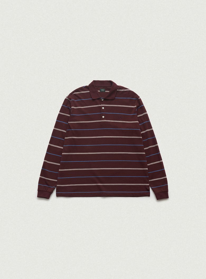 Tonal Stripe Pique Shirt_Burgundy