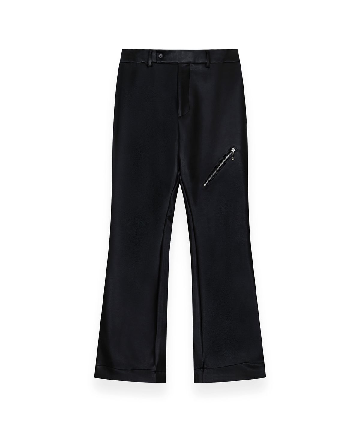 알포(R-4) R-0063 / LUX- LEATHER ZIPPER BOOTCUT PANTS