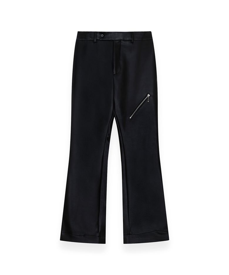 R-0063 / LUX- LEATHER ZIPPER BOOTCUT PANTS