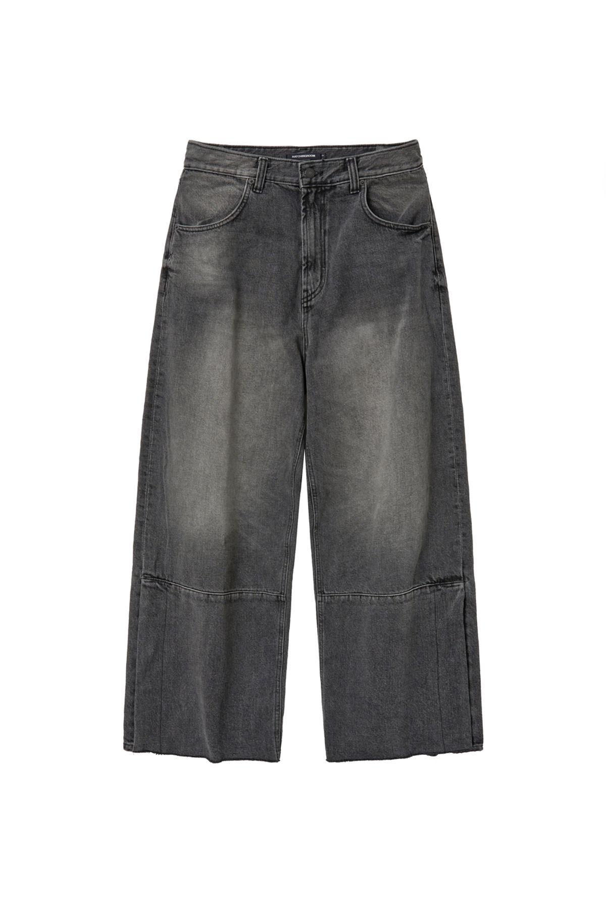해칭룸(HATCHINGROOM) Flare Button Jeans Washed Black