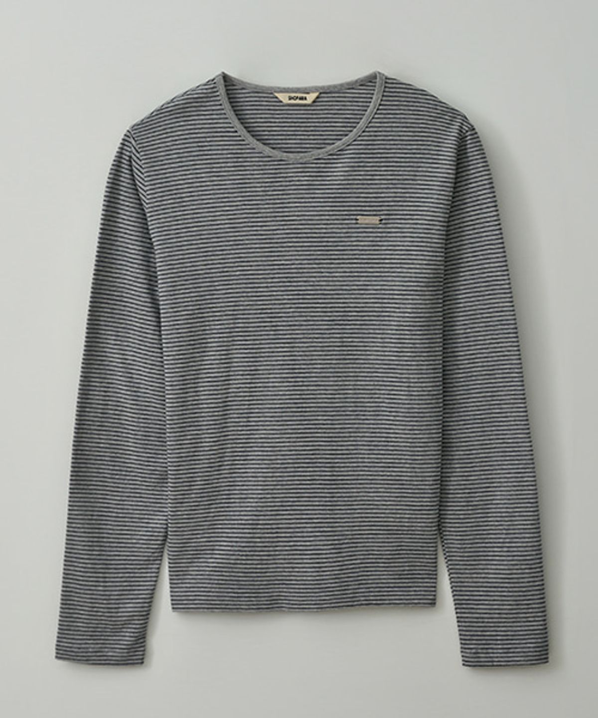 샵아라(SHOP,ARA) Butter stripe t-shirt_Melange gray