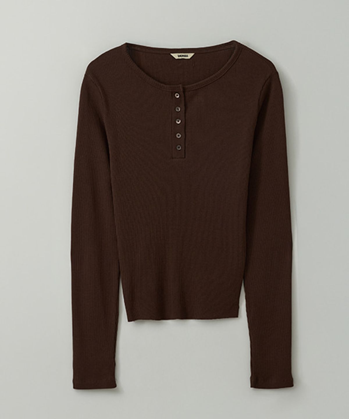 샵아라(SHOP,ARA) Classic Button-Detail t-shirt_Brown