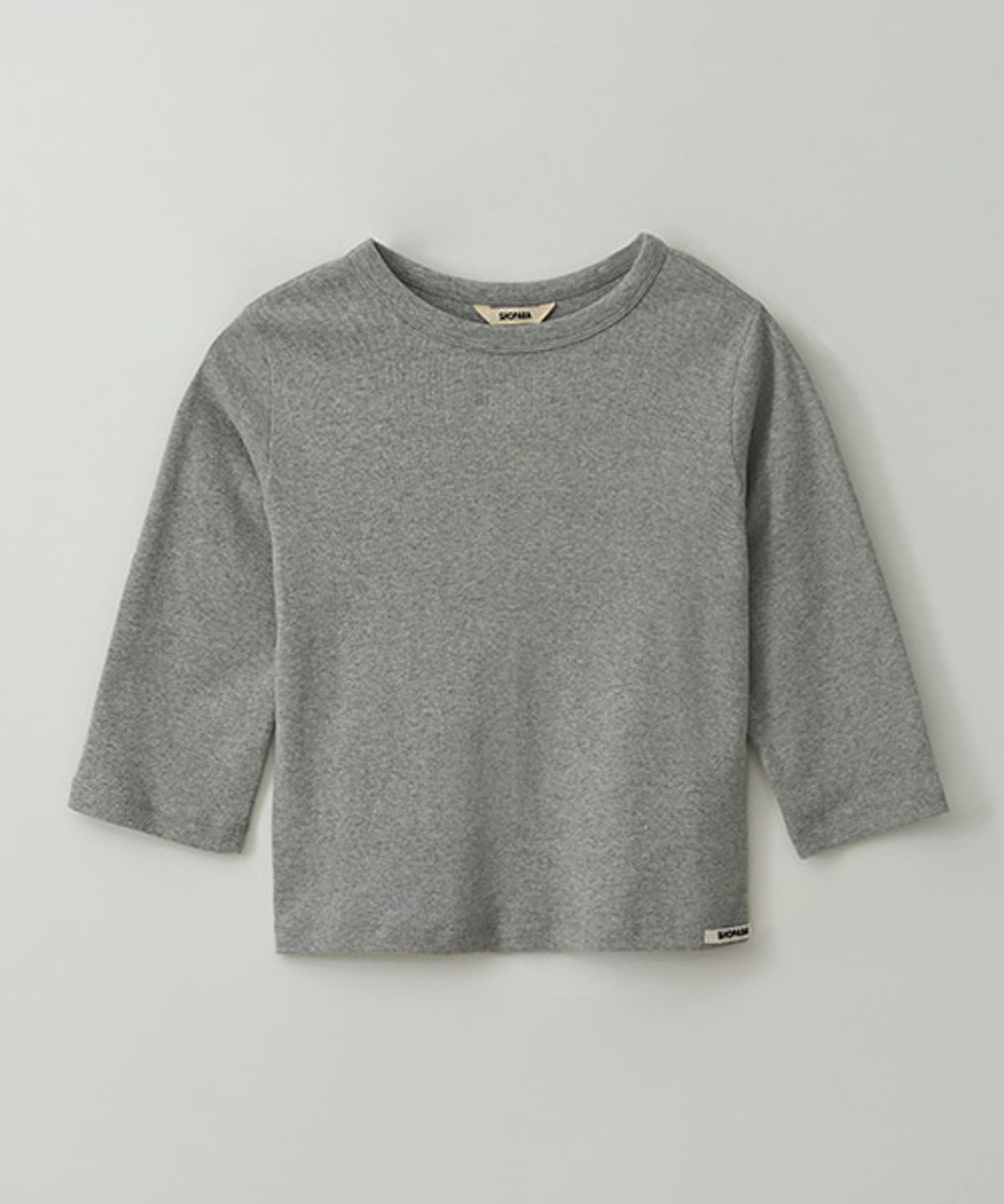 샵아라(SHOP,ARA) Logo Point 3/4 Sleeve t-shirt_Gray