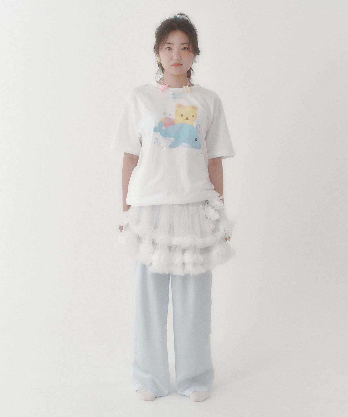 스윙셋(SWINGSET) [스윙셋 X 영아트] 지니 돌핀 라이드 큐빅 티셔츠