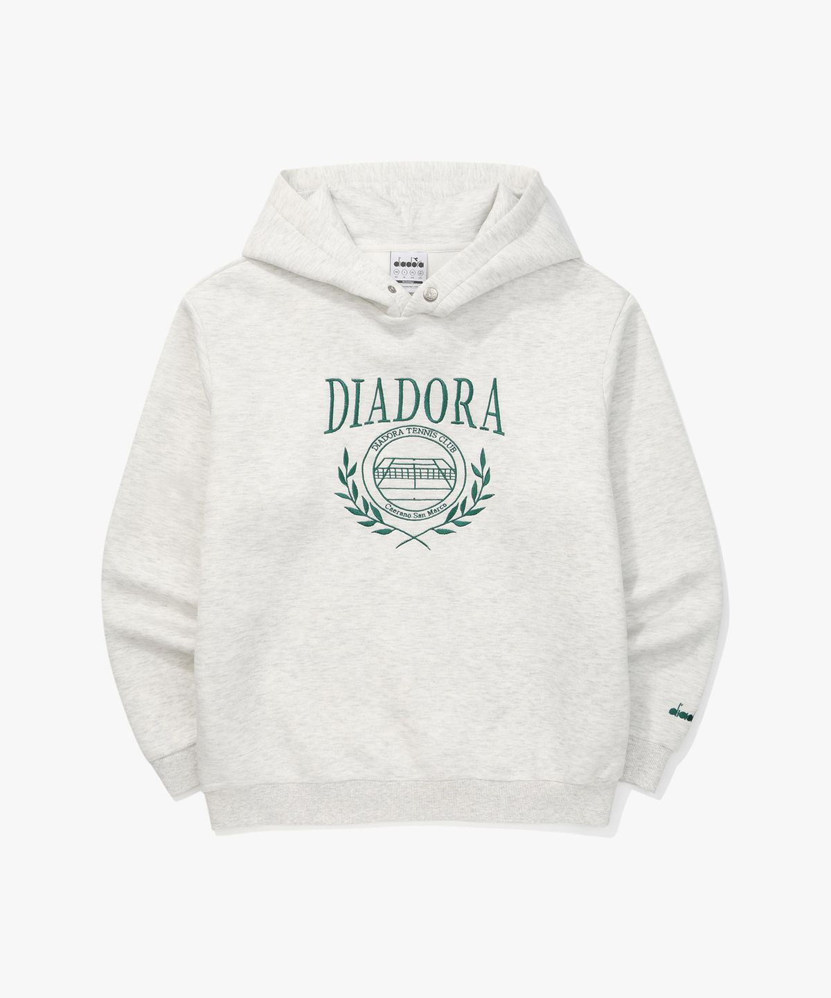 디아도라(diadora) 에어쿠션 후드티셔츠 MELANGE GREY