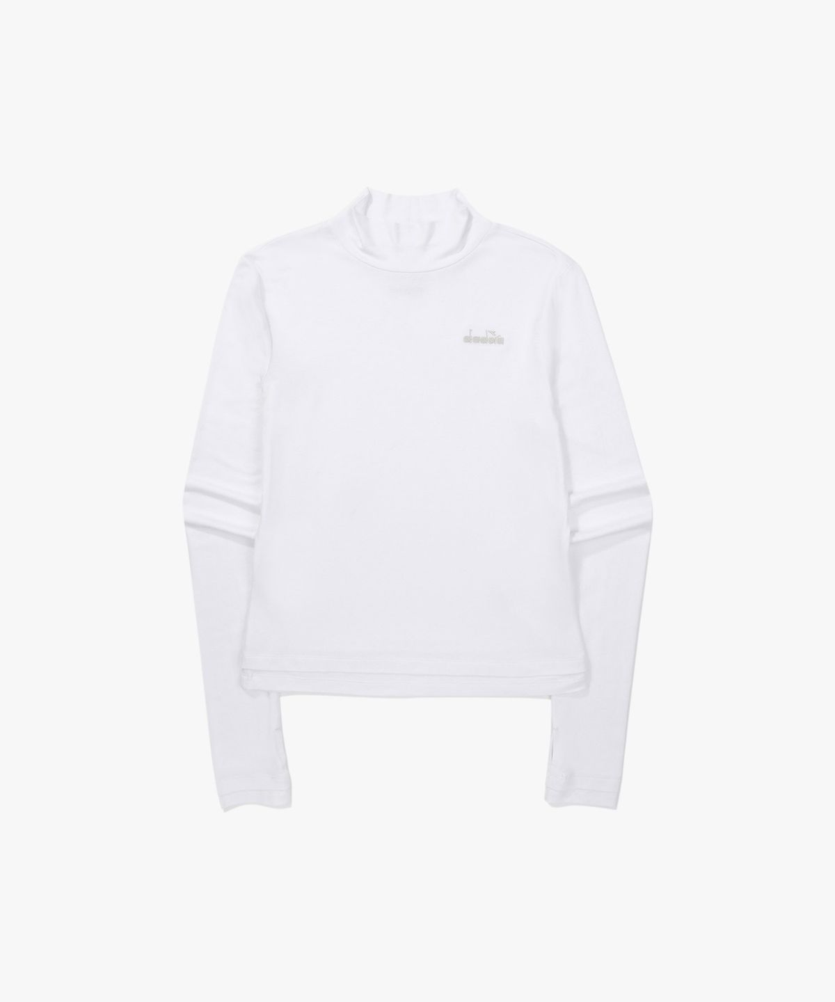 디아도라(diadora) 하프넥 배색 긴팔 티셔츠 우먼 OFF WHITE