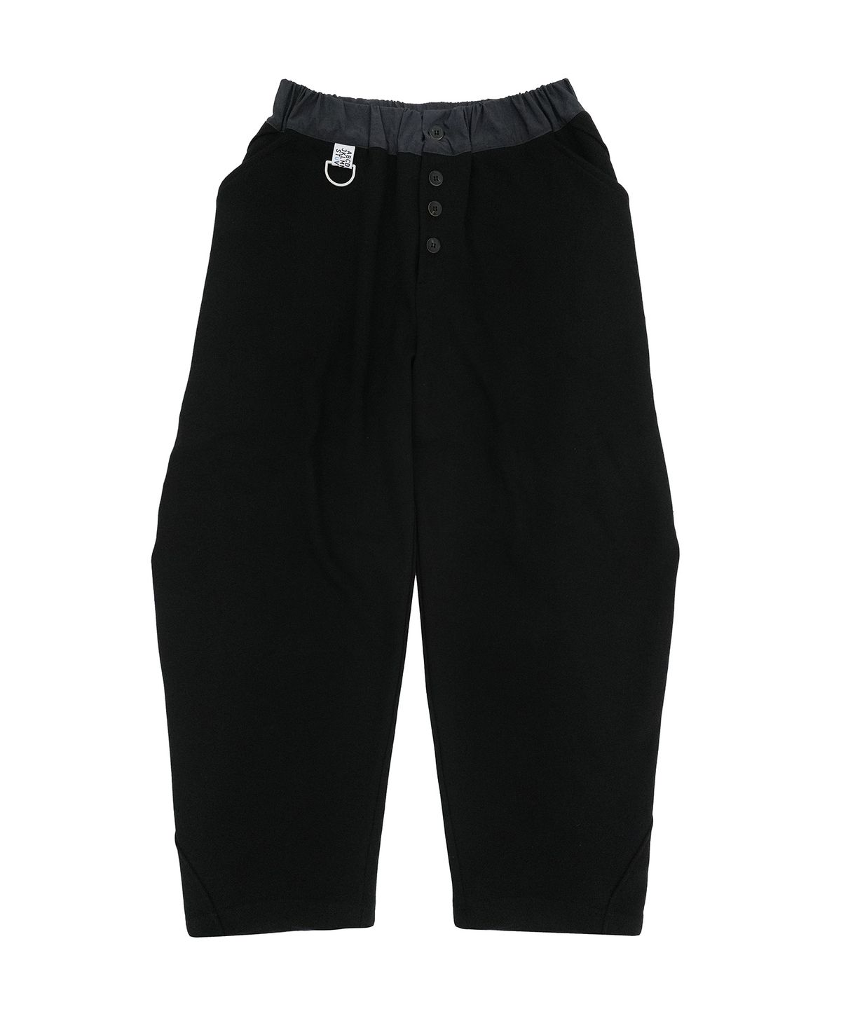 휴이(HUEY) Button-Fly Curved Sweatpants Black