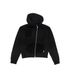 Unbalanced Studded Hoodie Zip-Up Black