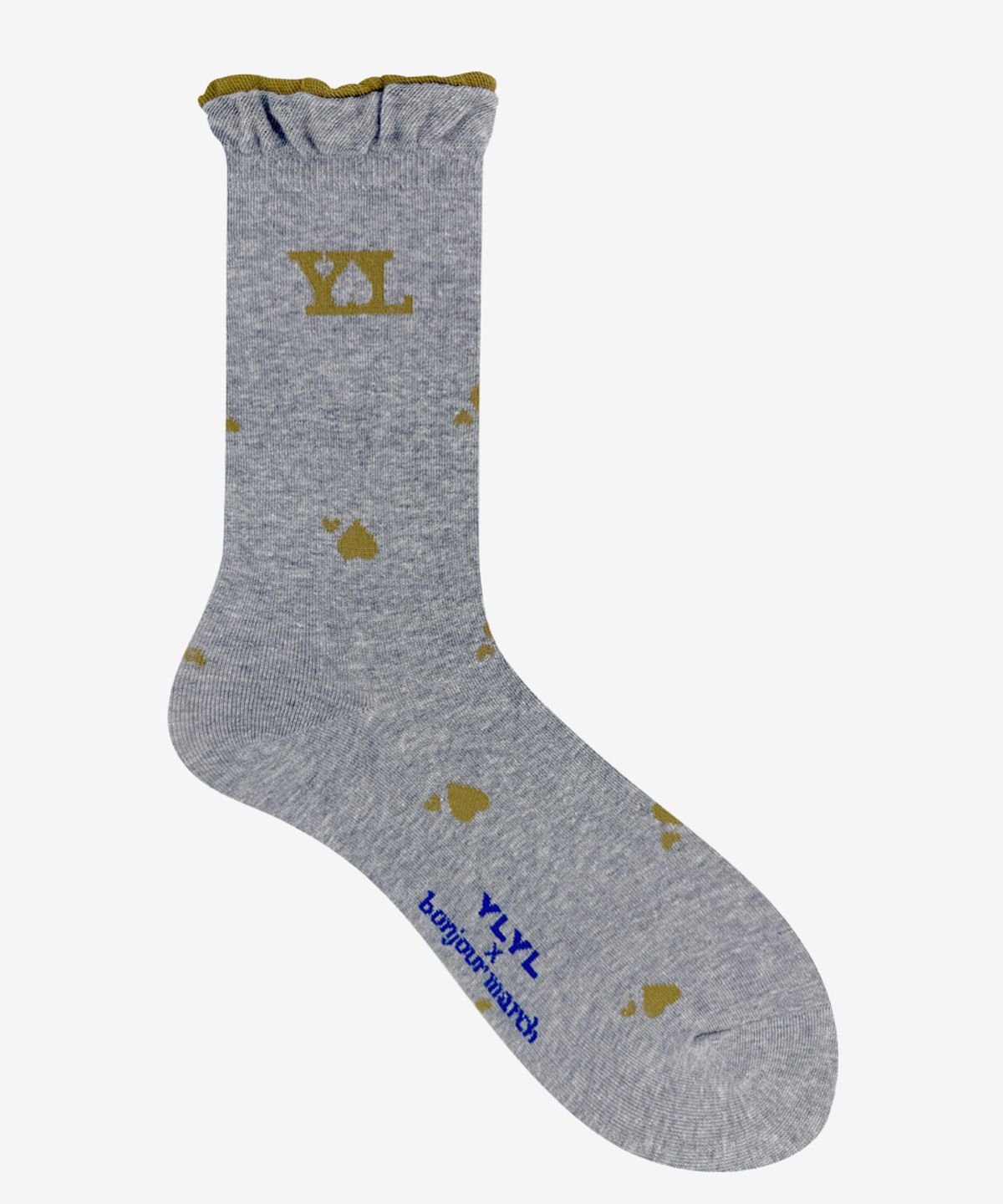 영리영리(YLYL) [YLYL X Bonjour March] Heart symbol socks, HEATHER GRAY