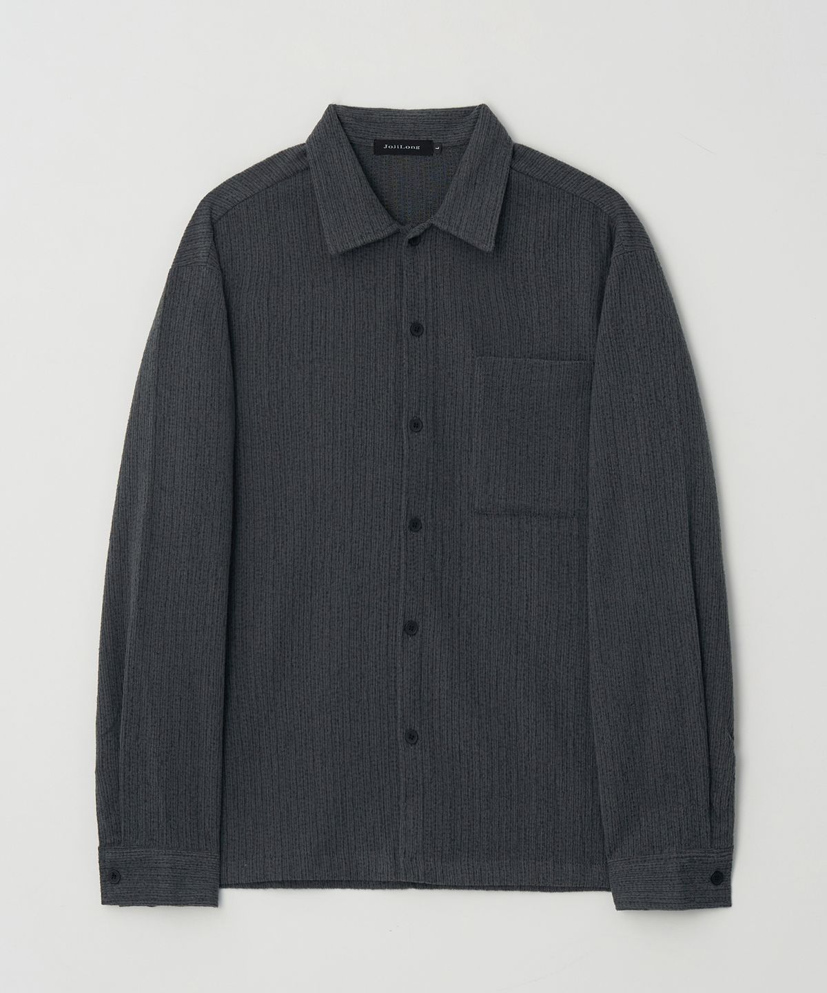 조질롱(JOJILONG) JN313 Soft Velvet Rib Shirt - CHARCOAL
