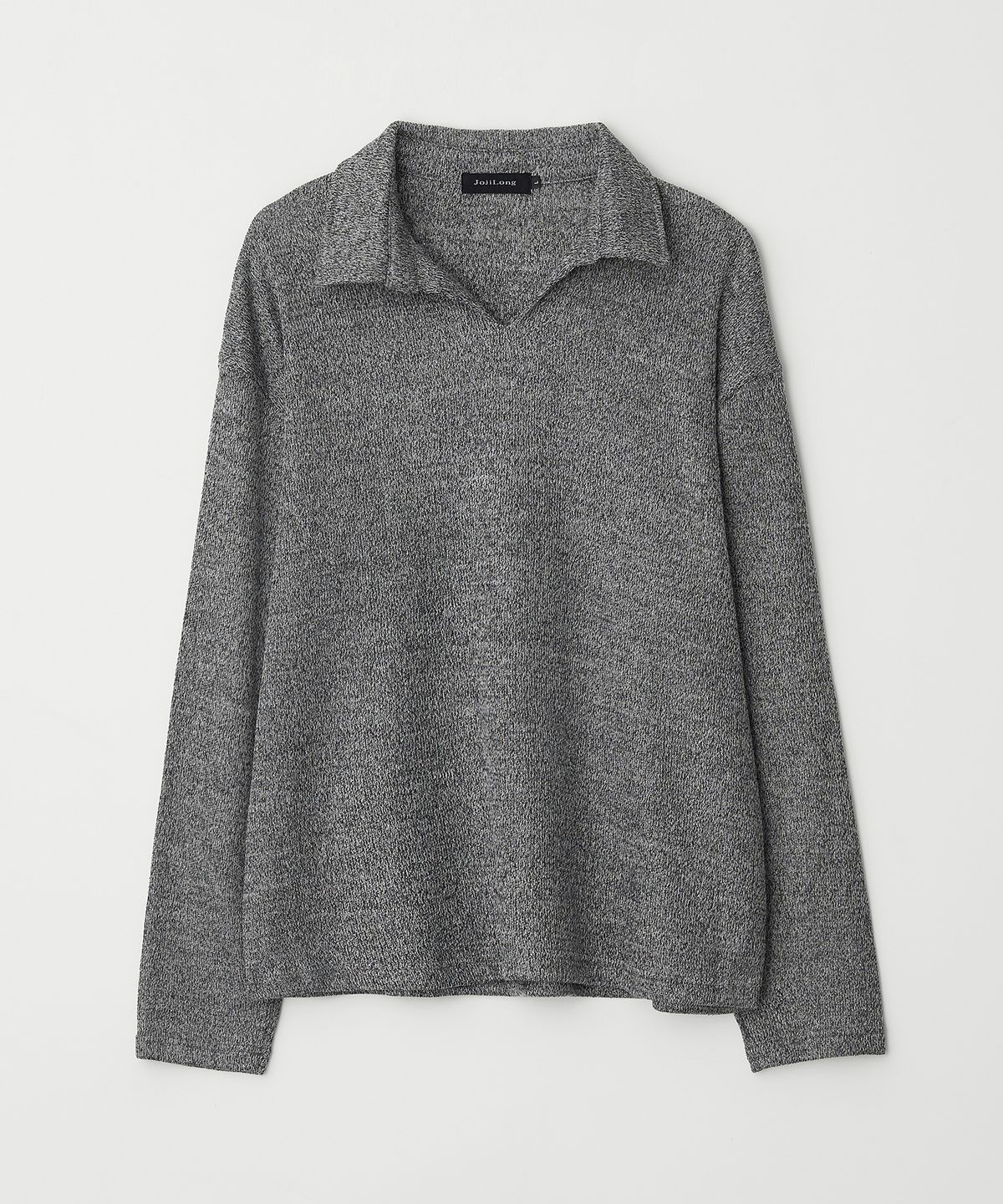 조질롱(JOJILONG) JN318 Herringbone Knit Pullover - DARK GREY MELANGE