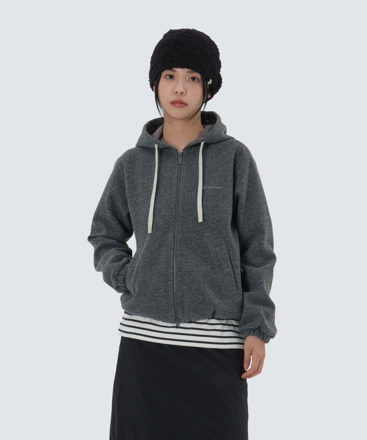 스노우피크 어패럴(SNOWPEAK APPAREL) 에센셜울 여성 후드 집업 (S25WWFFJ07) Charcoal